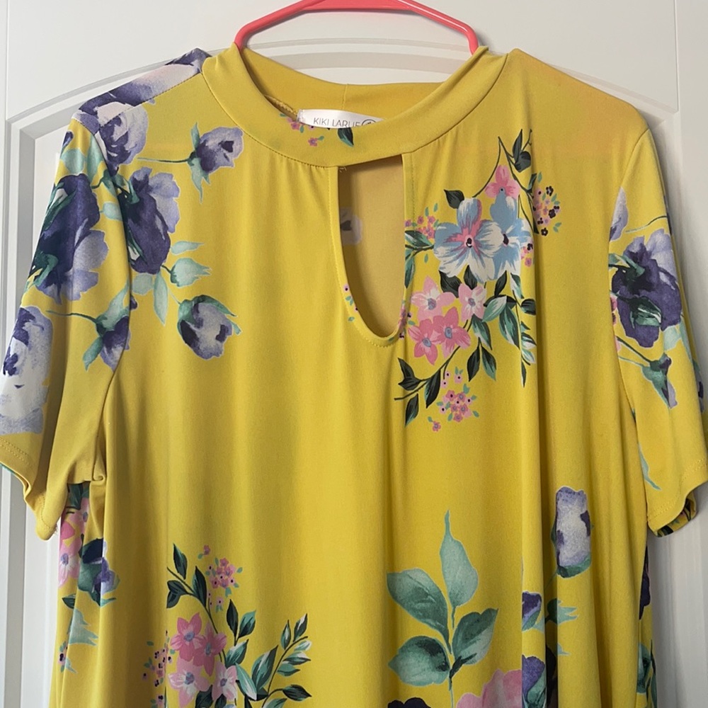 2xl Floral Yellow Dress